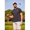 imageCOOFANDY Mens Quick Dry Golf Polo Shirts Short Sleeve Henley Shirt Active Athletic Collarless Sports T ShirtsDark Grey