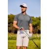 imageCOOFANDY Mens Quick Dry Golf Polo Shirts Short Sleeve Henley Shirt Active Athletic Collarless Sports T ShirtsGrey