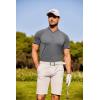 imageCOOFANDY Mens Quick Dry Golf Polo Shirts Short Sleeve Henley Shirt Active Athletic Collarless Sports T ShirtsGrey