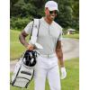 imageCOOFANDY Mens Quick Dry Golf Polo Shirts Short Sleeve Henley Shirt Active Athletic Collarless Sports T ShirtsLight Grey