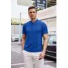 imageCOOFANDY Mens Quick Dry Golf Polo Shirts Short Sleeve Henley Shirt Active Athletic Collarless Sports T ShirtsRoyal Blue