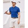 imageCOOFANDY Mens Quick Dry Golf Polo Shirts Short Sleeve Henley Shirt Active Athletic Collarless Sports T ShirtsRoyal Blue