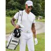 imageCOOFANDY Mens Quick Dry Golf Polo Shirts Short Sleeve Henley Shirt Active Athletic Collarless Sports T ShirtsWhite1