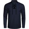 imageCOOFANDY Mens Scottish Jacobite Ghillie Kilt Shirts Medieval Renaissance Pirate Costume Long Sleeve Lace Up Henley ShirtNavy Blue
