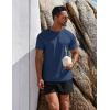 imageCOOFANDY Mens Swim Shirt Short Sleeve UPF 50 Sun Protection Shirt Rah Guard Athletic Quick Dry T ShirtsBlacknavy Blue