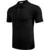 imageCOOFANDY Mens Textured Polo Shirts Short Sleeve Slim Fit Casual Button Polo TShirt Summer Collared Golf ShirtAll Black