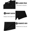 imageCOOFANDY Mens Textured Polo Shirts Short Sleeve Slim Fit Casual Button Polo TShirt Summer Collared Golf ShirtAll Black