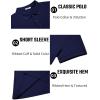 imageCOOFANDY Mens Textured Polo Shirts Short Sleeve Slim Fit Casual Button Polo TShirt Summer Collared Golf ShirtNavy Blue