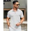 imageCOOFANDY Mens Textured Polo Shirts Short Sleeve Slim Fit Casual Button Polo TShirt Summer Collared Golf ShirtWhite