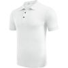 imageCOOFANDY Mens Textured Polo Shirts Short Sleeve Slim Fit Casual Button Polo TShirt Summer Collared Golf ShirtWhite