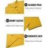 imageCOOFANDY Mens Textured Polo Shirts Short Sleeve Slim Fit Casual Button Polo TShirt Summer Collared Golf ShirtYellow