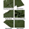 imageCOOFANDY Mens Tracksuit Casual 2 Piece Quarter Zip Polo Shirt and Shorts Set Athletic Jogging Sports OutfitsArmy Green