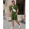 imageCOOFANDY Mens Tracksuit Casual 2 Piece Quarter Zip Polo Shirt and Shorts Set Athletic Jogging Sports OutfitsArmy Green