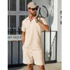 imageCOOFANDY Mens Tracksuit Casual 2 Piece Quarter Zip Polo Shirt and Shorts Set Athletic Jogging Sports OutfitsBeige