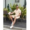 imageCOOFANDY Mens Tracksuit Casual 2 Piece Quarter Zip Polo Shirt and Shorts Set Athletic Jogging Sports OutfitsBeige