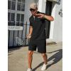 imageCOOFANDY Mens Tracksuit Casual 2 Piece Quarter Zip Polo Shirt and Shorts Set Athletic Jogging Sports OutfitsBlack