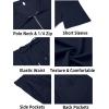 imageCOOFANDY Mens Tracksuit Casual 2 Piece Quarter Zip Polo Shirt and Shorts Set Athletic Jogging Sports OutfitsDark Blue