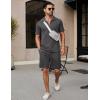 imageCOOFANDY Mens Tracksuit Casual 2 Piece Quarter Zip Polo Shirt and Shorts Set Athletic Jogging Sports OutfitsDark Grey