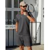 imageCOOFANDY Mens Tracksuit Casual 2 Piece Quarter Zip Polo Shirt and Shorts Set Athletic Jogging Sports OutfitsDark Grey
