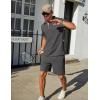 imageCOOFANDY Mens Tracksuit Casual 2 Piece Quarter Zip Polo Shirt and Shorts Set Athletic Jogging Sports OutfitsDark Grey