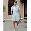 imageCOOFANDY Mens Tracksuit Casual 2 Piece Quarter Zip Polo Shirt and Shorts Set Athletic Jogging Sports OutfitsLight Blue