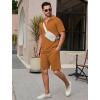 imageCOOFANDY Mens Tracksuit Casual 2 Piece Quarter Zip Polo Shirt and Shorts Set Athletic Jogging Sports OutfitsLight Brown