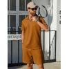 imageCOOFANDY Mens Tracksuit Casual 2 Piece Quarter Zip Polo Shirt and Shorts Set Athletic Jogging Sports OutfitsLight Brown