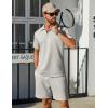 imageCOOFANDY Mens Tracksuit Casual 2 Piece Quarter Zip Polo Shirt and Shorts Set Athletic Jogging Sports OutfitsLight Grey