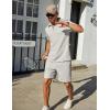 imageCOOFANDY Mens Tracksuit Casual 2 Piece Quarter Zip Polo Shirt and Shorts Set Athletic Jogging Sports OutfitsLight Grey