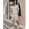 imageCOOFANDY Mens Tracksuit Casual 2 Piece Quarter Zip Polo Shirt and Shorts Set Athletic Jogging Sports OutfitsLight Grey