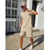 imageCOOFANDY Mens Tracksuit Casual 2 Piece Quarter Zip Polo Shirt and Shorts Set Athletic Jogging Sports OutfitsLight Khaki