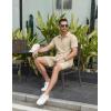 imageCOOFANDY Mens Tracksuit Casual 2 Piece Quarter Zip Polo Shirt and Shorts Set Athletic Jogging Sports OutfitsLight Khaki