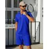 imageCOOFANDY Mens Tracksuit Casual 2 Piece Quarter Zip Polo Shirt and Shorts Set Athletic Jogging Sports OutfitsSapphire