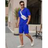 imageCOOFANDY Mens Tracksuit Casual 2 Piece Quarter Zip Polo Shirt and Shorts Set Athletic Jogging Sports OutfitsSapphire