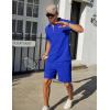 imageCOOFANDY Mens Tracksuit Casual 2 Piece Quarter Zip Polo Shirt and Shorts Set Athletic Jogging Sports OutfitsSapphire