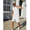 imageCOOFANDY Mens Tracksuit Casual 2 Piece Quarter Zip Polo Shirt and Shorts Set Athletic Jogging Sports OutfitsWhite