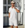 imageCOOFANDY Mens Tracksuit Casual 2 Piece Quarter Zip Polo Shirt and Shorts Set Athletic Jogging Sports OutfitsWhite