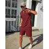 imageCOOFANDY Mens Tracksuit Casual 2 Piece Quarter Zip Polo Shirt and Shorts Set Athletic Jogging Sports OutfitsWine Red