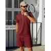 imageCOOFANDY Mens Tracksuit Casual 2 Piece Quarter Zip Polo Shirt and Shorts Set Athletic Jogging Sports OutfitsWine Red