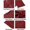 imageCOOFANDY Mens Tracksuit Casual 2 Piece Quarter Zip Polo Shirt and Shorts Set Athletic Jogging Sports OutfitsWine Red