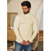 imageCOOFANDY Mens Turtleneck Sweater Slim Fit Lightweight Basic Ribbed SweatersBeige