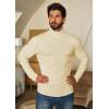imageCOOFANDY Mens Turtleneck Sweater Slim Fit Lightweight Basic Ribbed SweatersBeige
