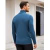imageCOOFANDY Mens Turtleneck Sweater Slim Fit Lightweight Basic Ribbed SweatersBlue