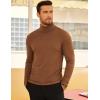 imageCOOFANDY Mens Turtleneck Sweater Slim Fit Lightweight Basic Ribbed SweatersBrown