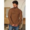 imageCOOFANDY Mens Turtleneck Sweater Slim Fit Lightweight Basic Ribbed SweatersBrown