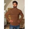 imageCOOFANDY Mens Turtleneck Sweater Slim Fit Lightweight Basic Ribbed SweatersBrown