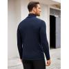 imageCOOFANDY Mens Turtleneck Sweater Slim Fit Lightweight Basic Ribbed SweatersDark Blue