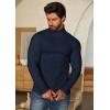 imageCOOFANDY Mens Turtleneck Sweater Slim Fit Lightweight Basic Ribbed SweatersDark Blue