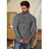 imageCOOFANDY Mens Turtleneck Sweater Slim Fit Lightweight Basic Ribbed SweatersDark Grey