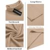 imageCOOFANDY Mens Turtleneck Sweater Slim Fit Lightweight Basic Ribbed SweatersKhaki
